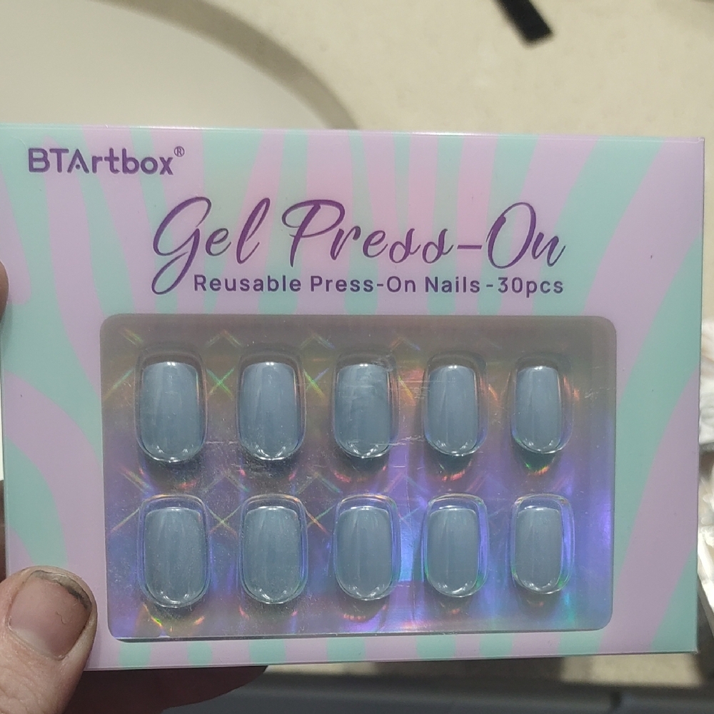 Gel Press-On Nails - Blue